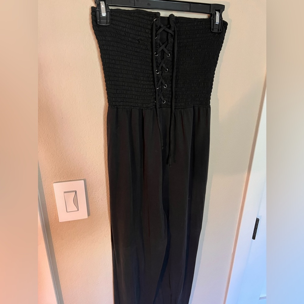 Aero strapless black romper